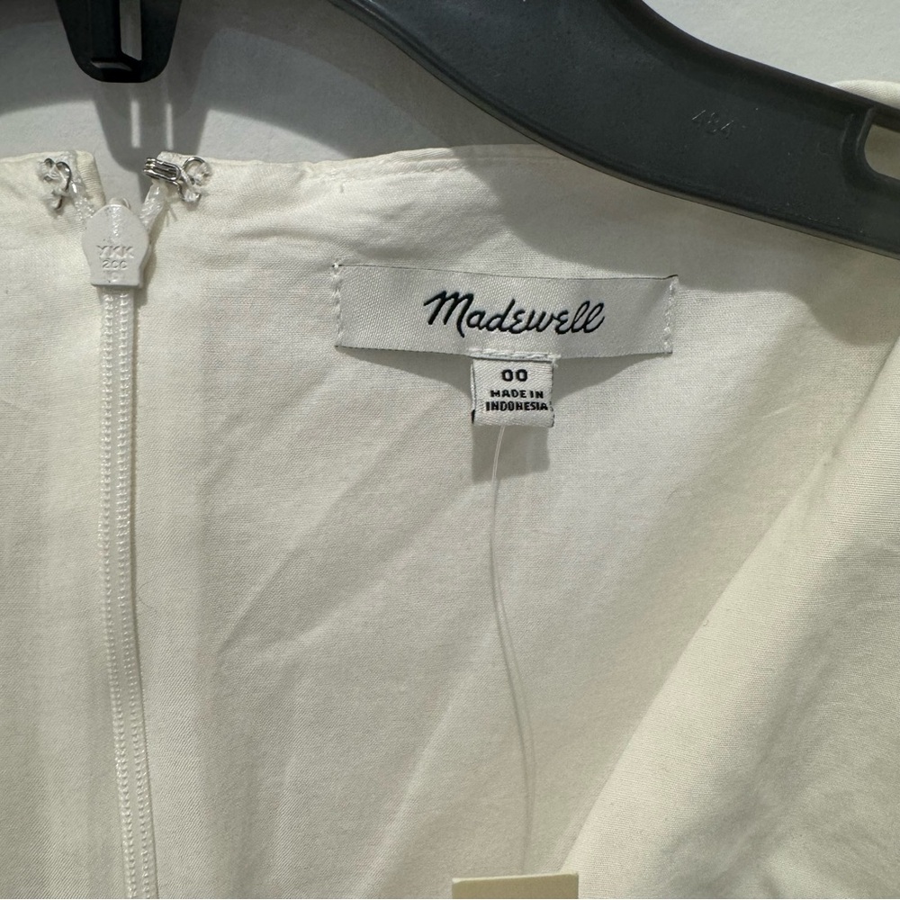 NWT Madewell Tie-front Minidress In Lighthouse White Size 00 - Picture 4 of 10